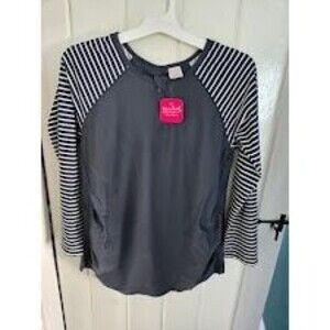 Isabel Maternity Long Sleeve Zip-Front Rash Guard Maternity Top - Maternity XL